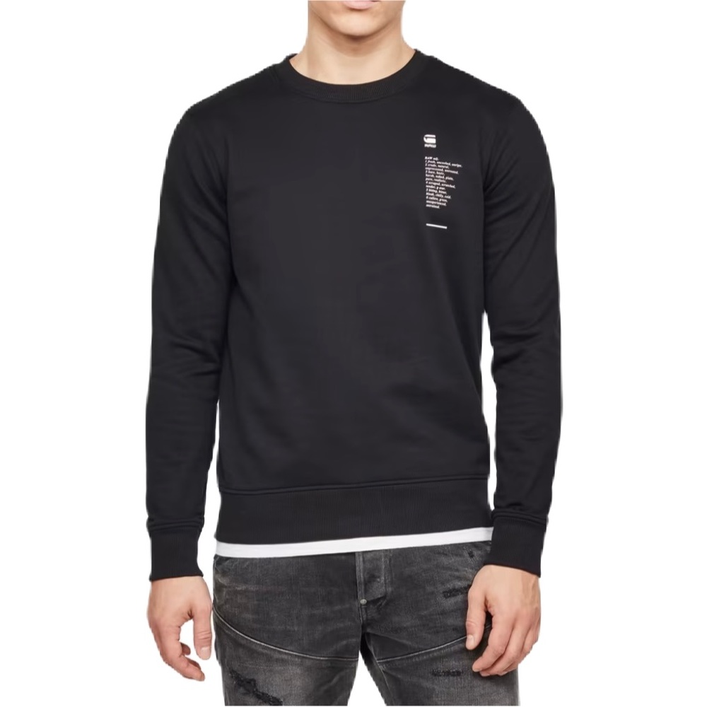 NWT G-Star Raw Mens The Raw Definition Black Cotton knit Sweater Size Large - Picture 1 of 14